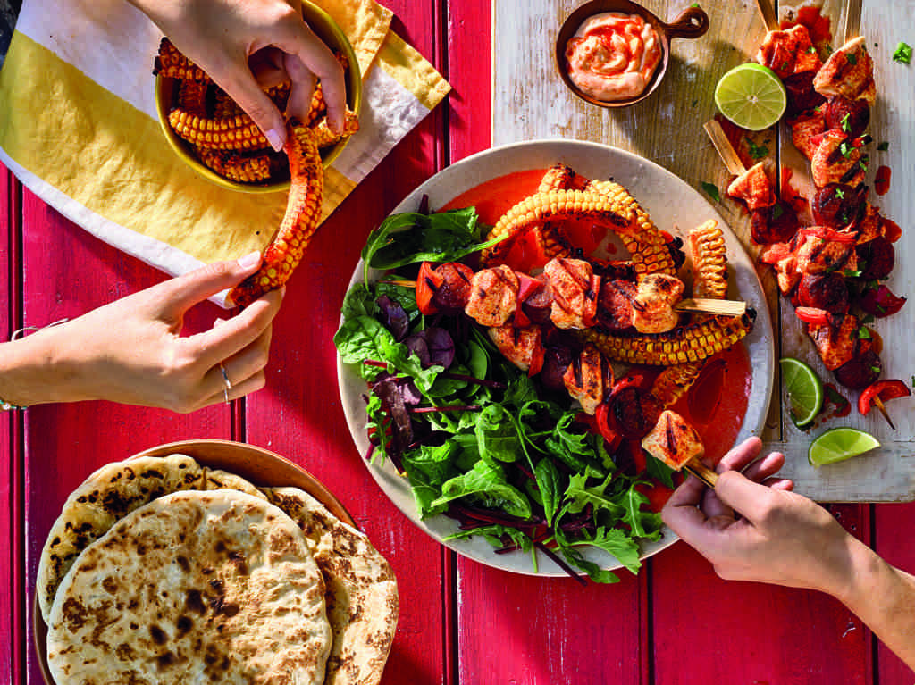 Chicken & Chorizo Skewers with Corn Ribs | Florette Salad | Make it unFloretteable