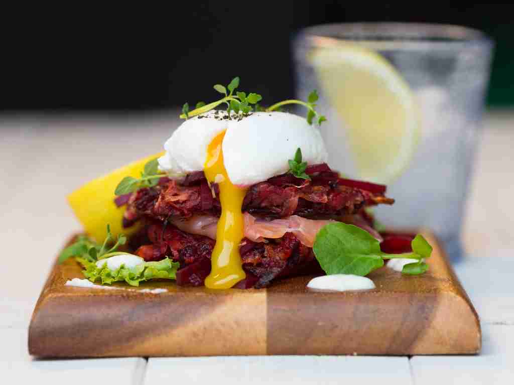 Beetroot & Potato Rosti with Salmon & Egg