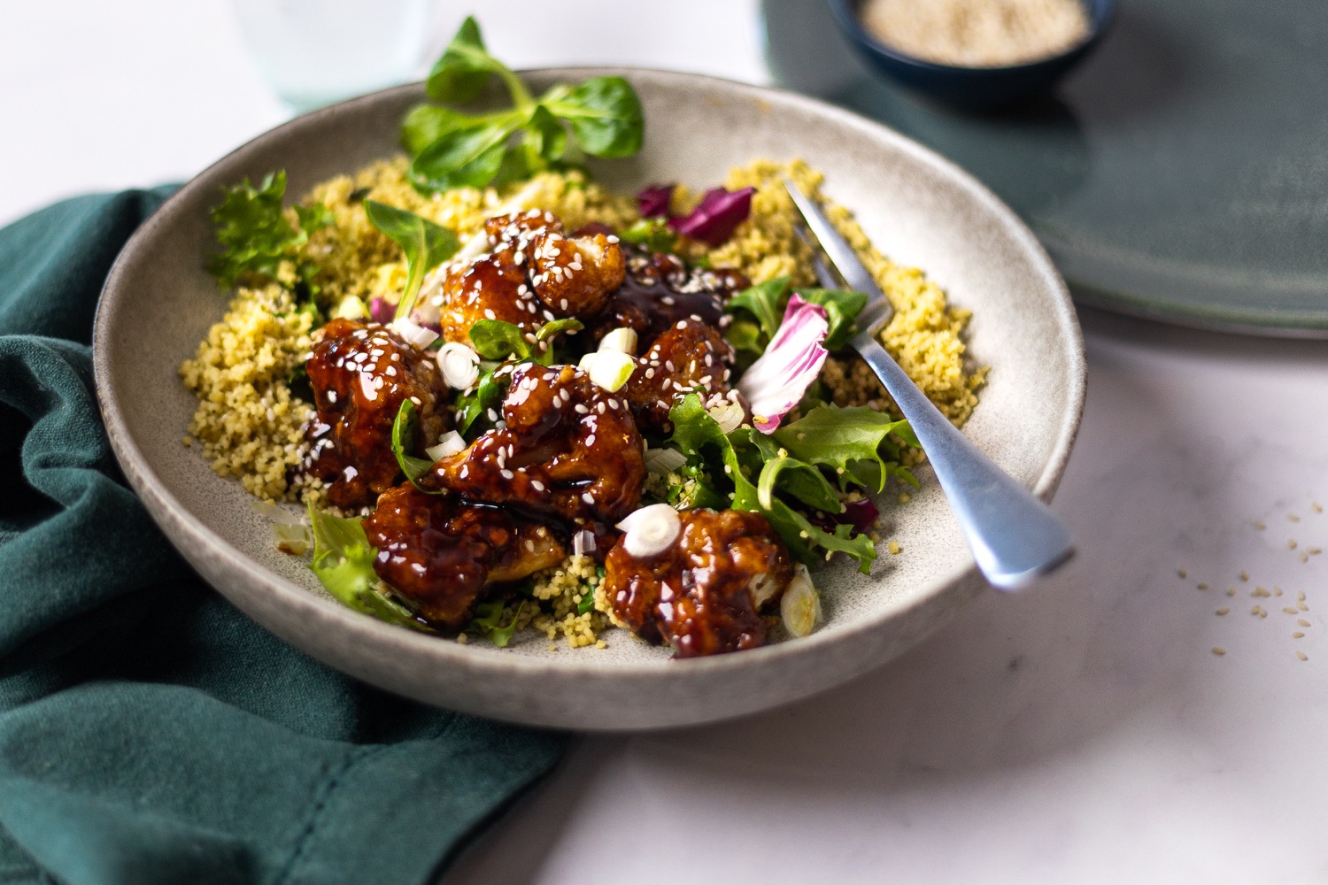 Teriyaki Cauliflower Wing Salad Florette Salad Make it unFloretteable
