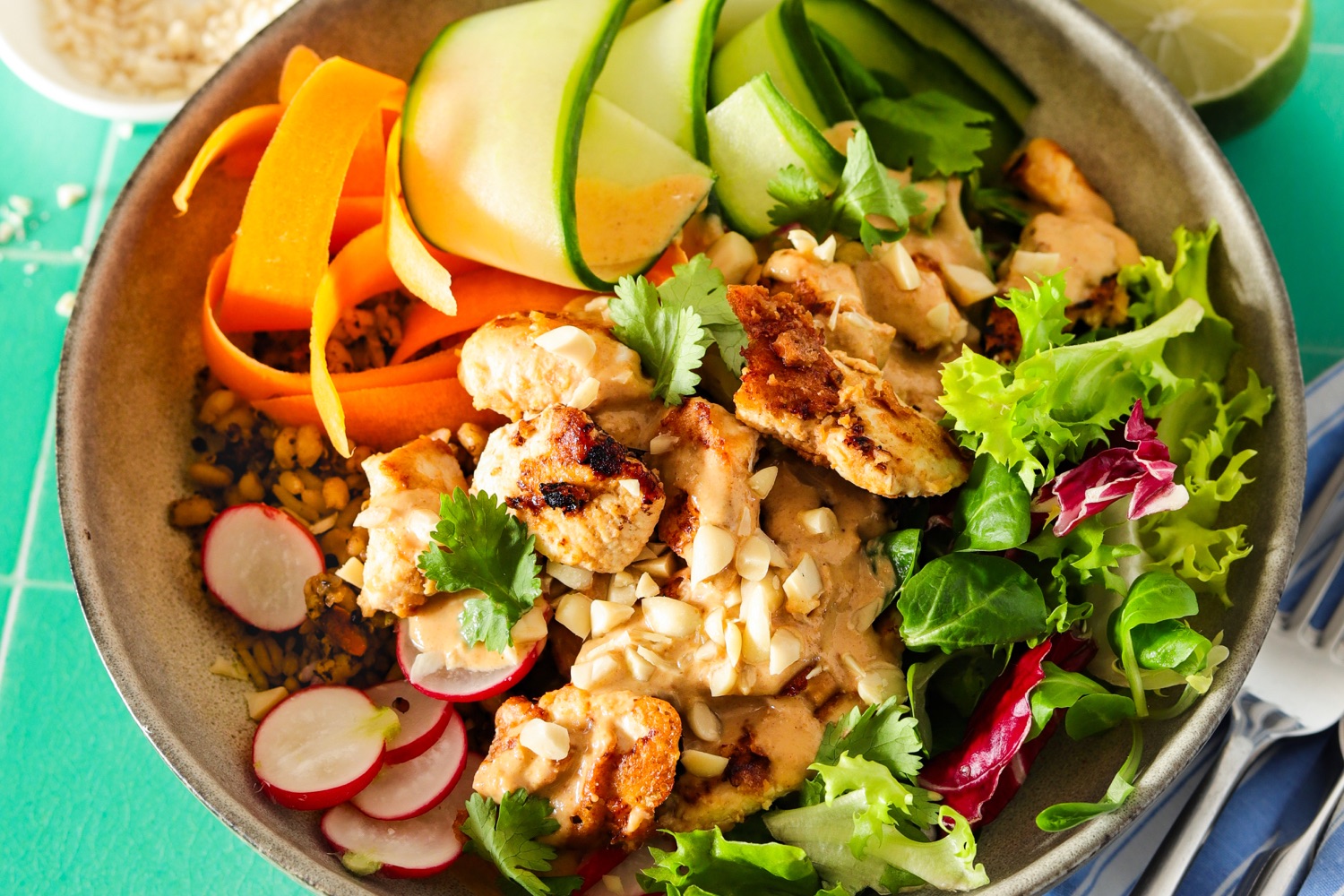 Chicken Satay Buddha Bowl Florette Salad Make it unFloretteable