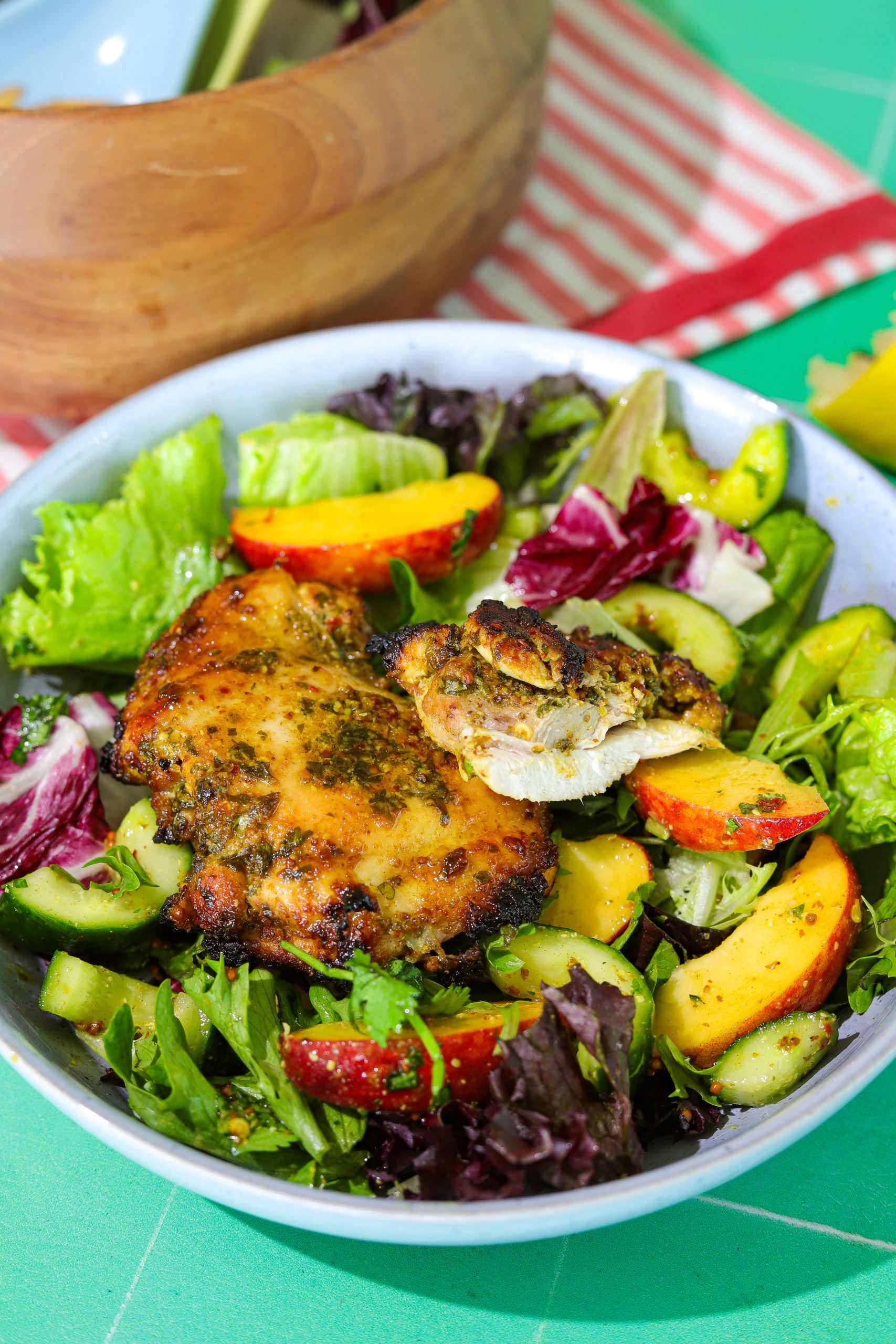 Honey Mustard Chicken &amp; Peach Salad | Florette Salad | Crafted by Nature, Perfected by Florette